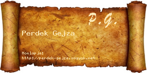 Perdek Gejza névjegykártya